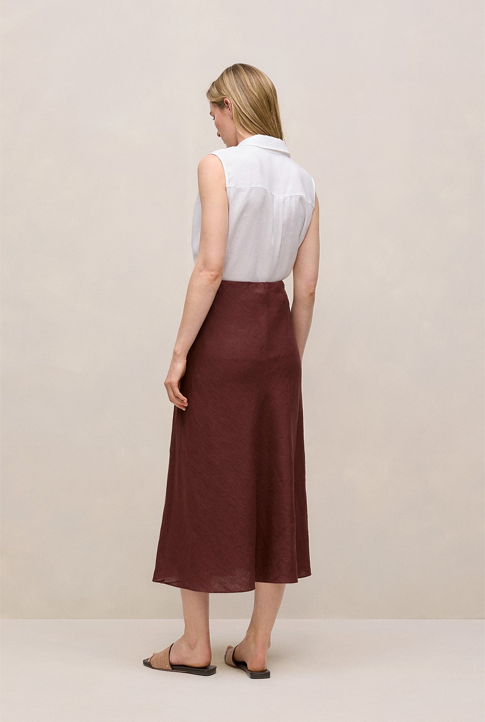 Delave Linen Bias Skirt