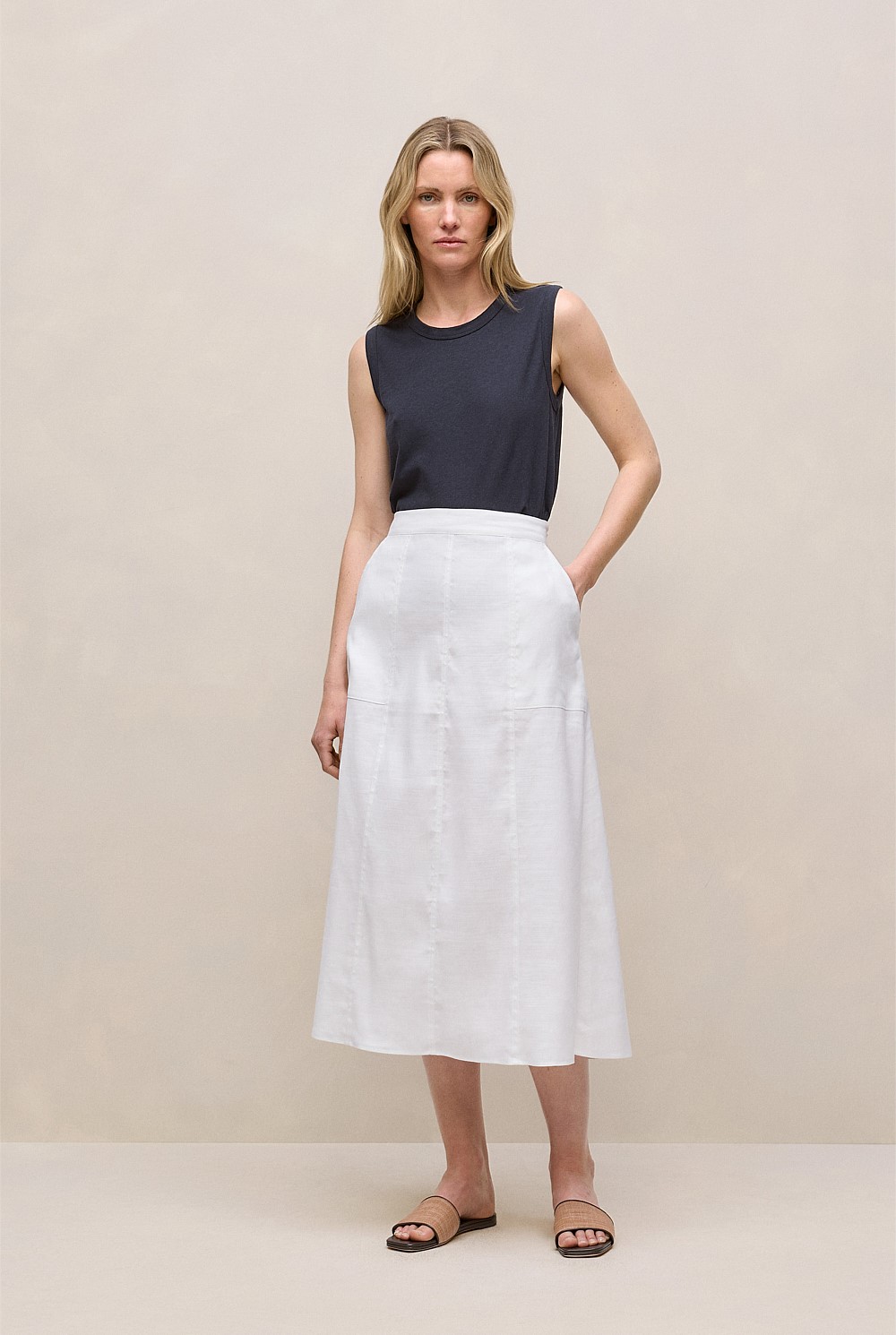 Linen Cotton Crew Tank