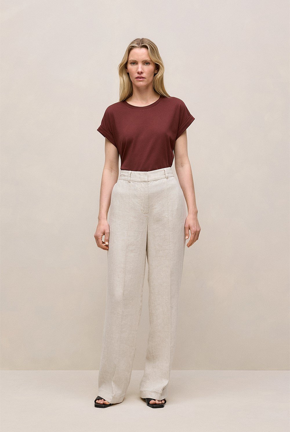 Cotton Cuff Sleeve T-shirt