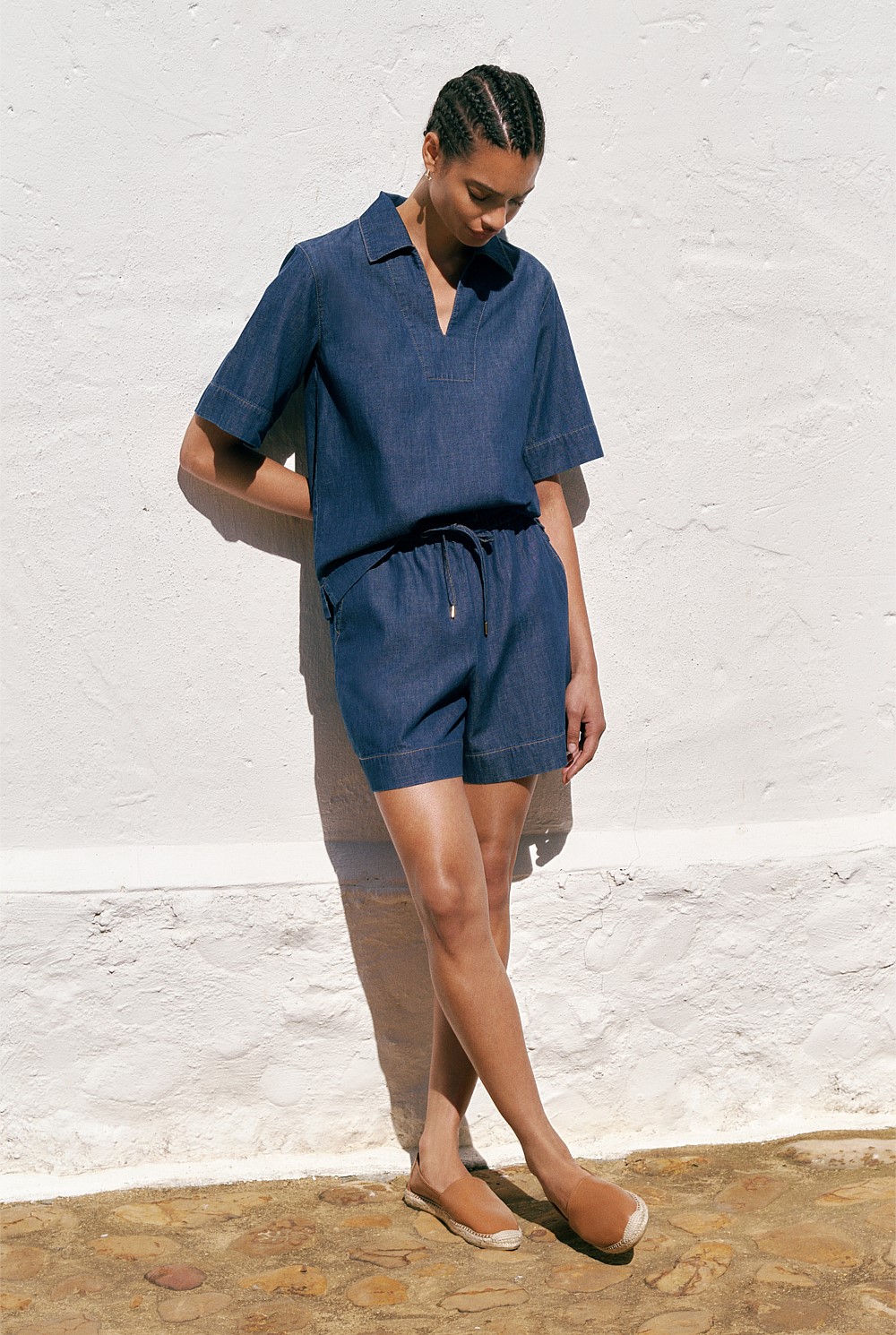 Soft Denim Drawcord Short