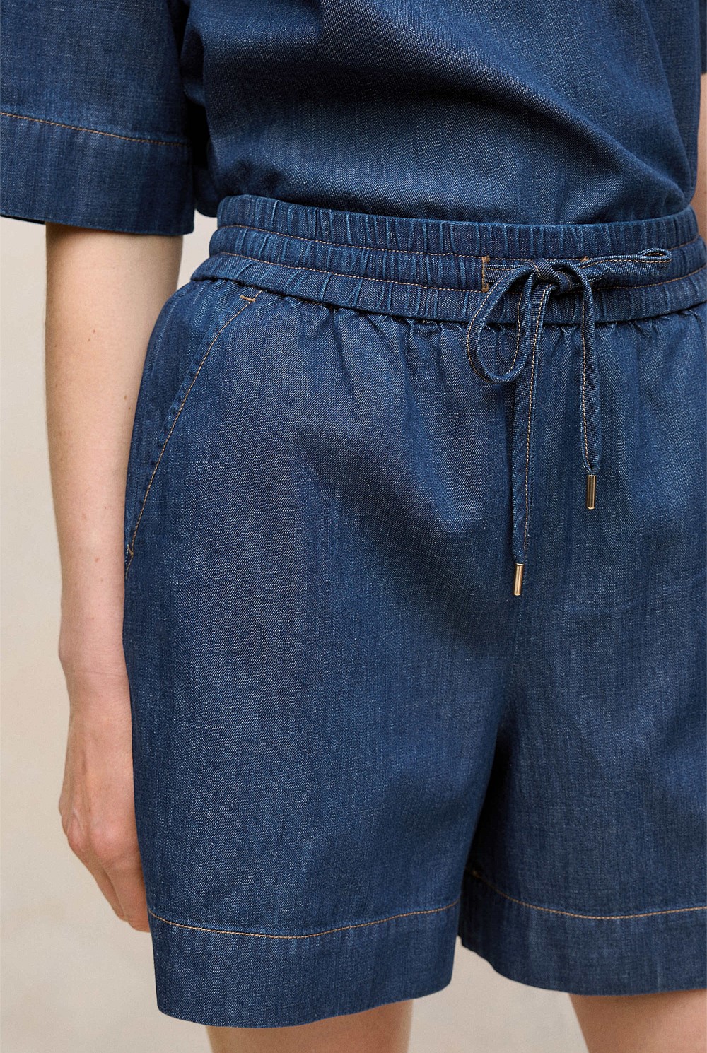 Soft Denim Drawcord Short
