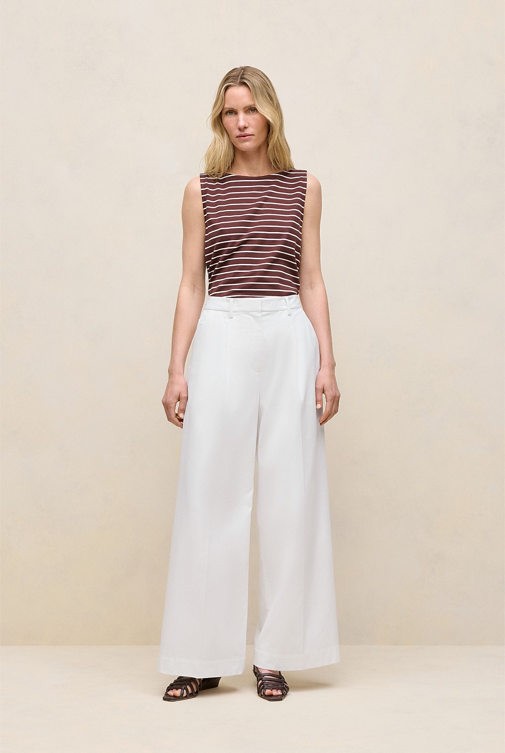 Modal Cotton Stripe Boatneck Tank