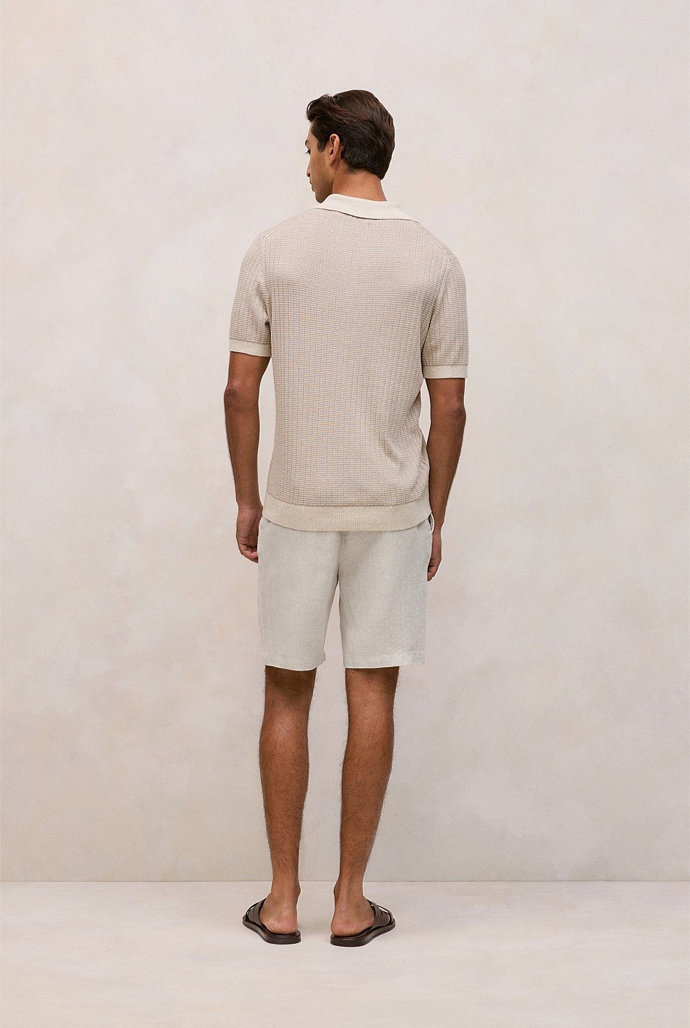 Linen Cotton Mouline Stripe Polo