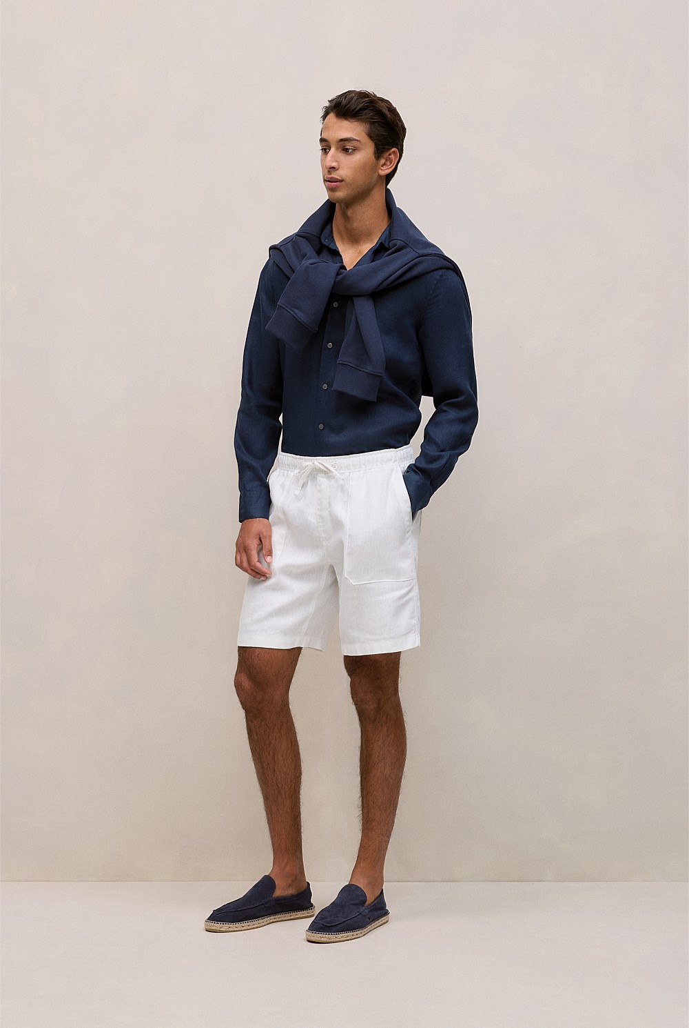 Tailored Fit Linen Long Sleeve Shirt