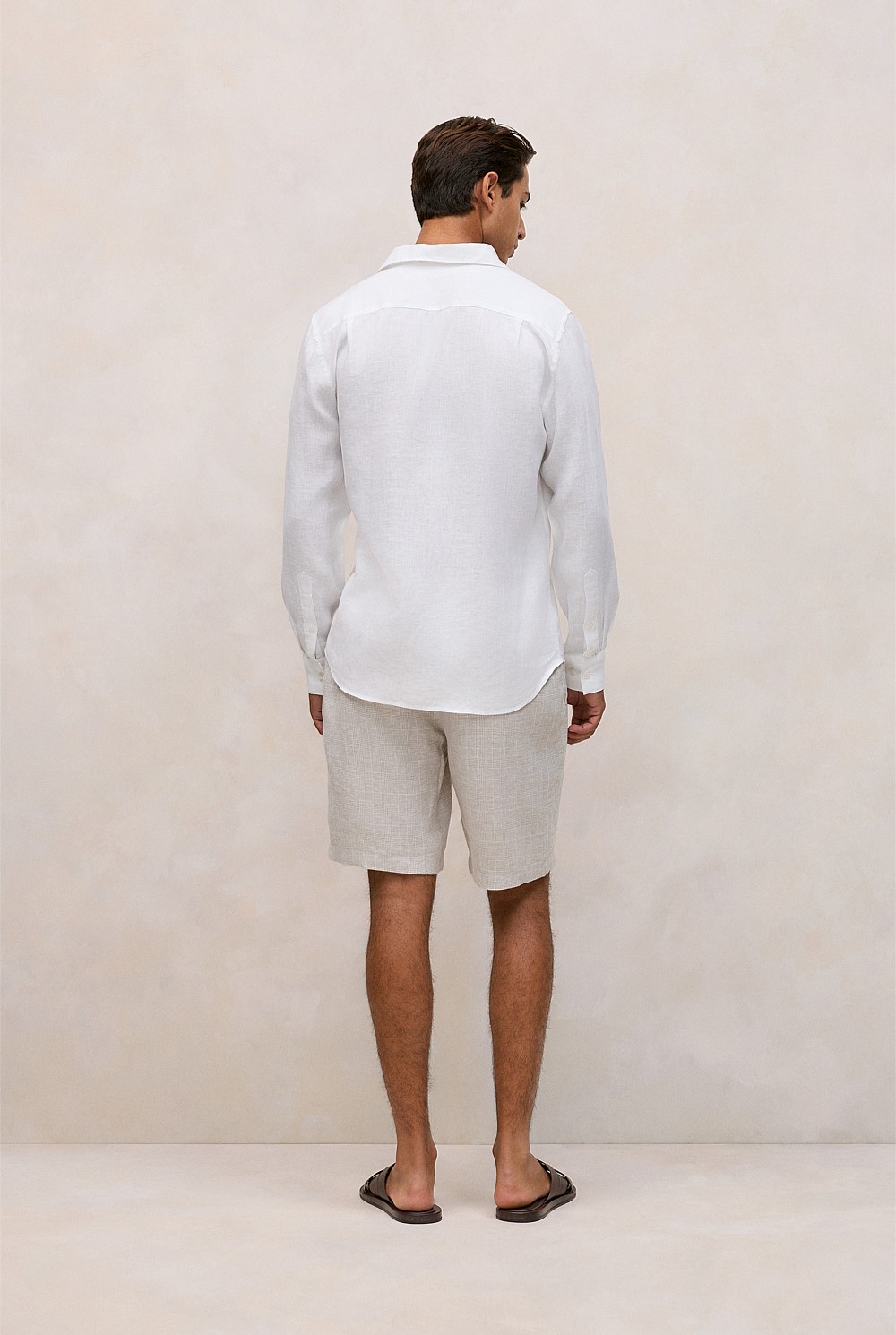 Tailored Fit Linen Long Sleeve Shirt