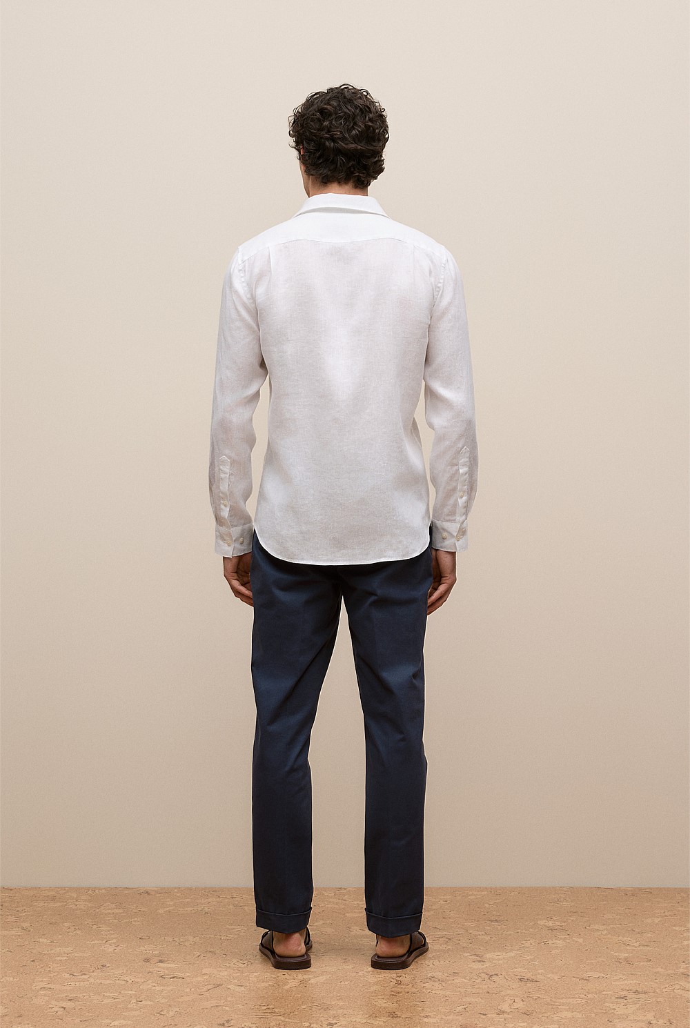 Tailored Fit Linen Long Sleeve Shirt