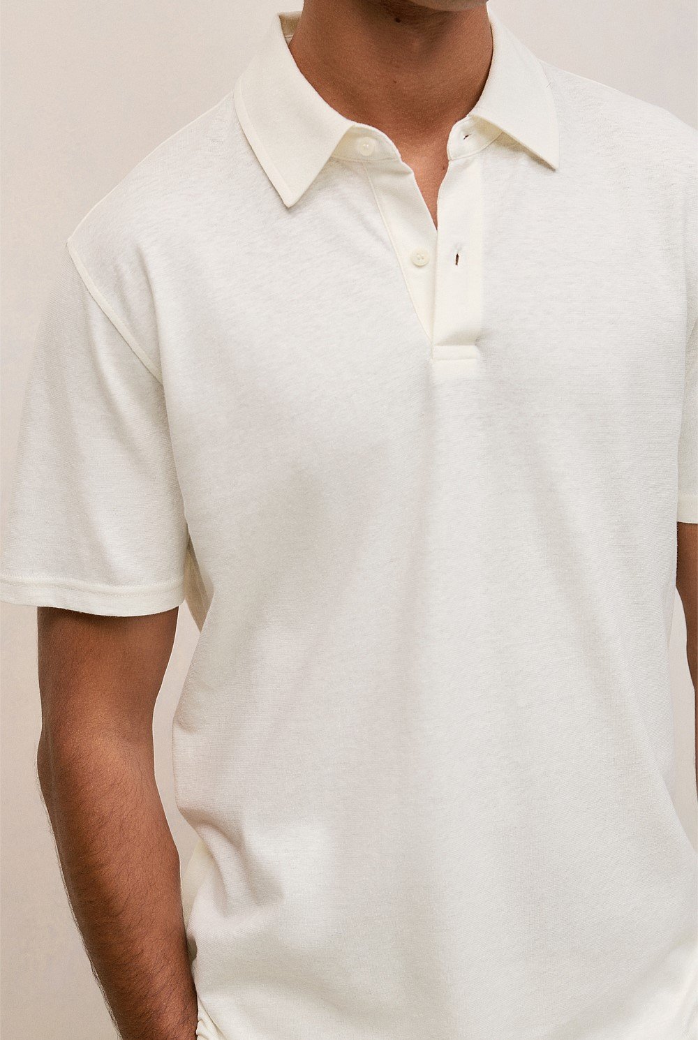Linen Cotton Jersey Polo