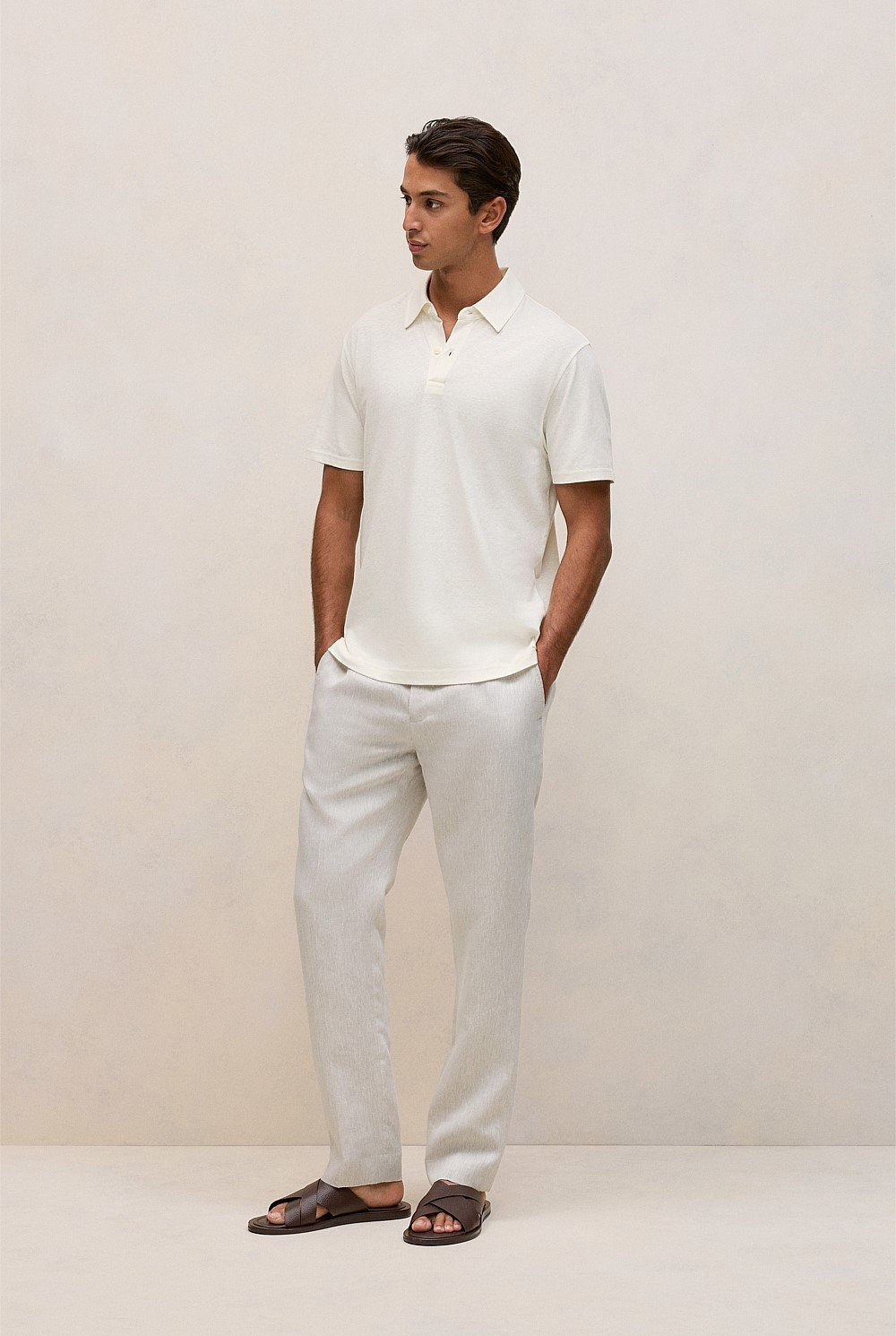 Linen Cotton Jersey Polo