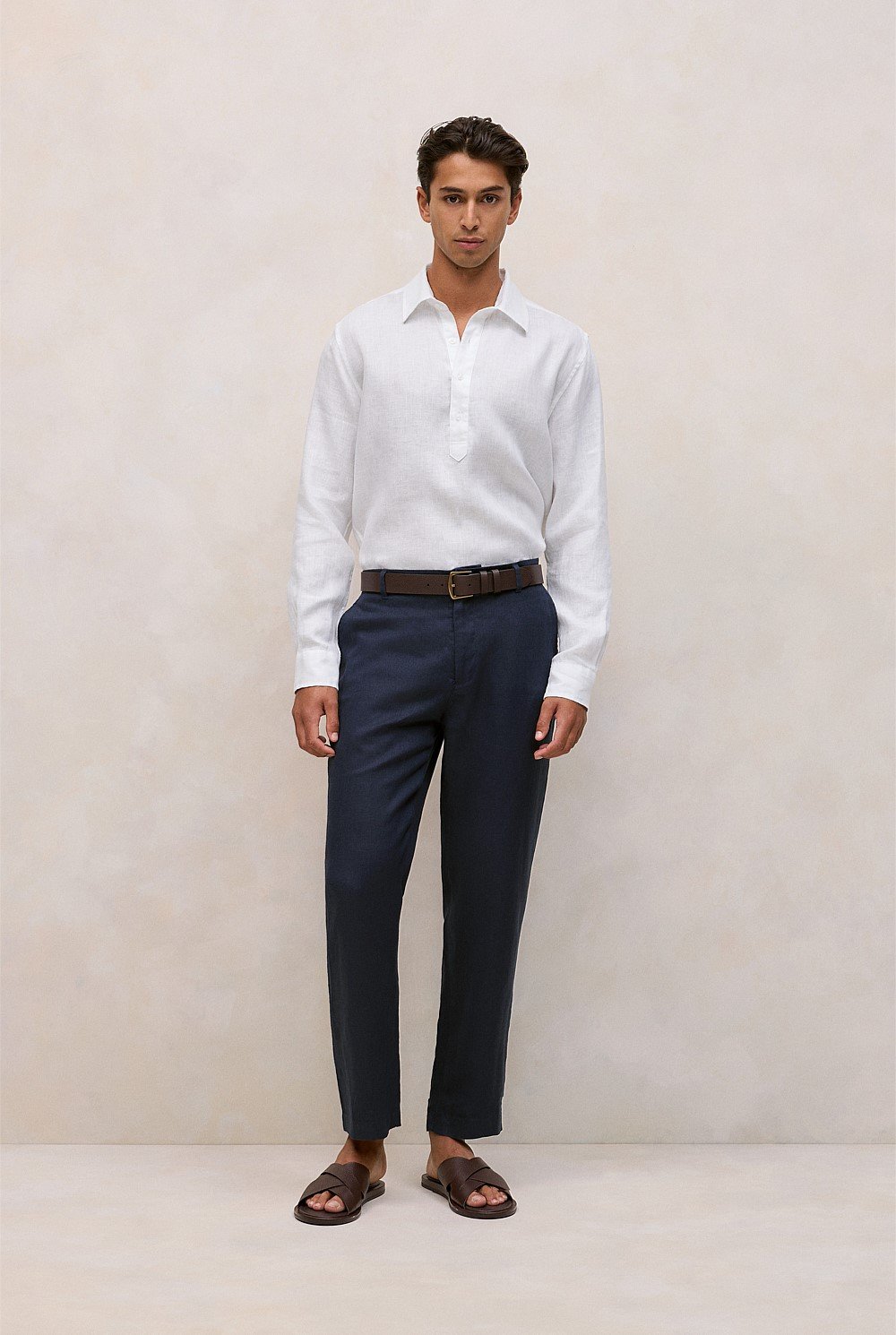 Linen Half Placket Shirt