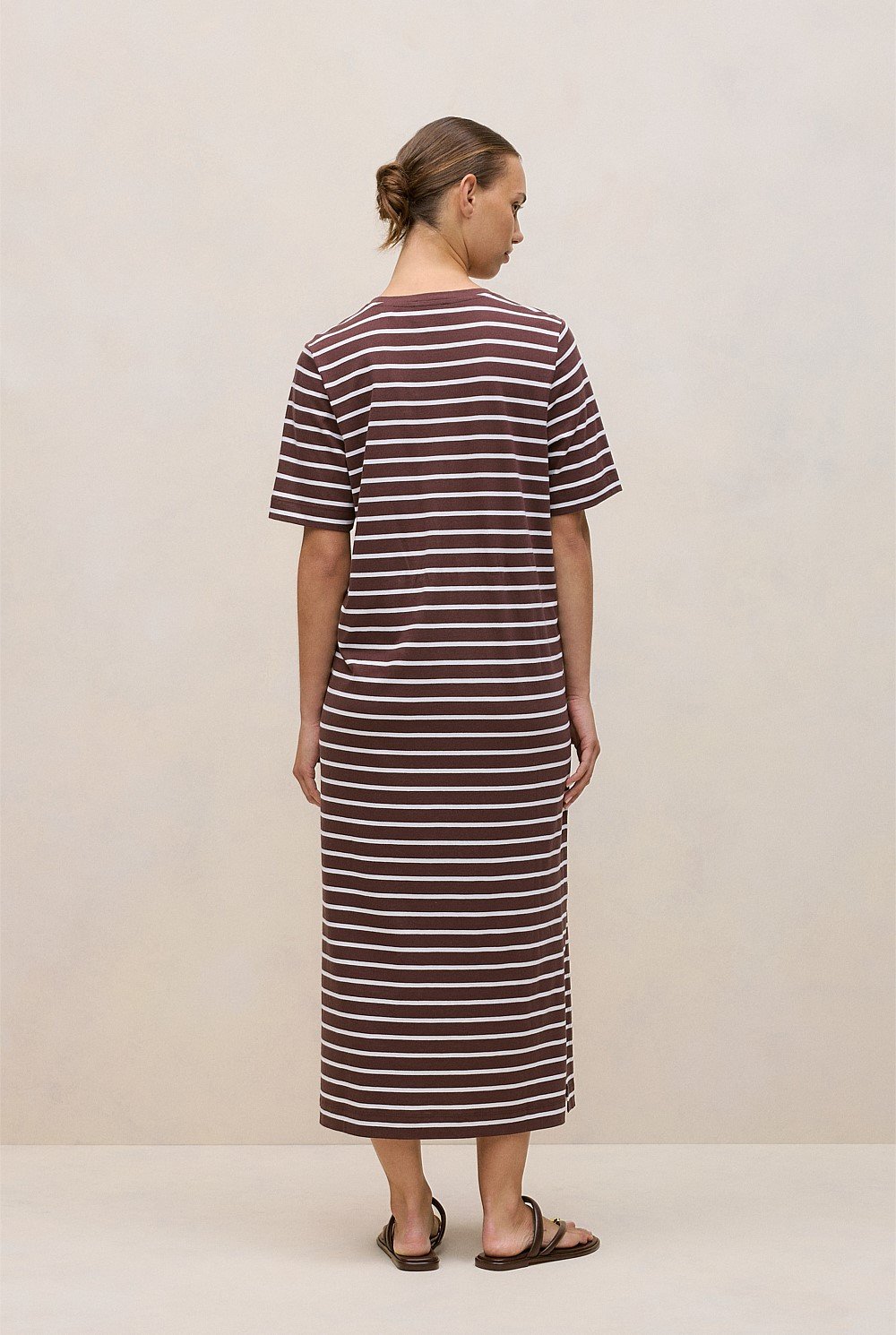 Cotton Stripe Relaxed T-shirt Dress