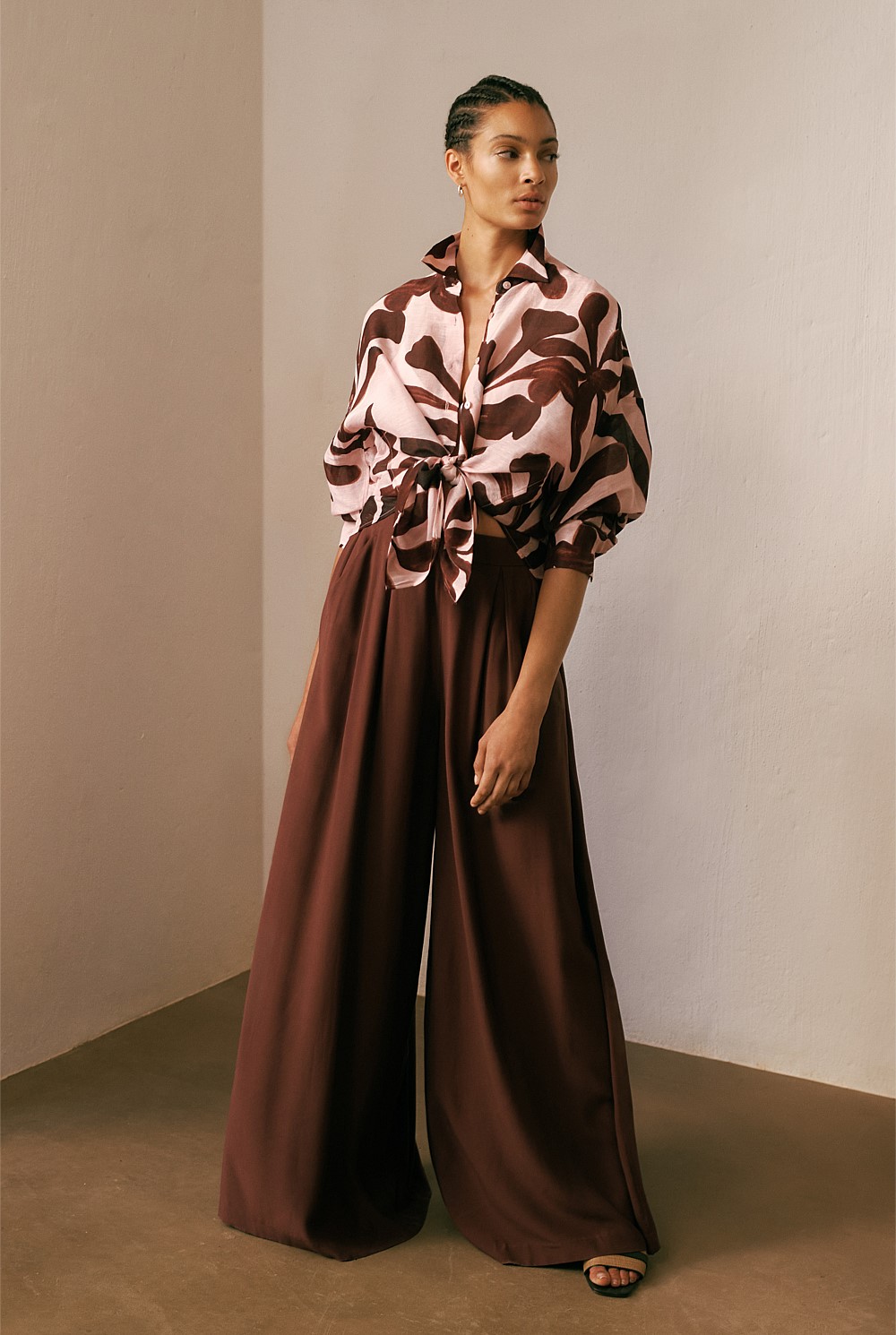 Pleat Detail Palazzo Pant