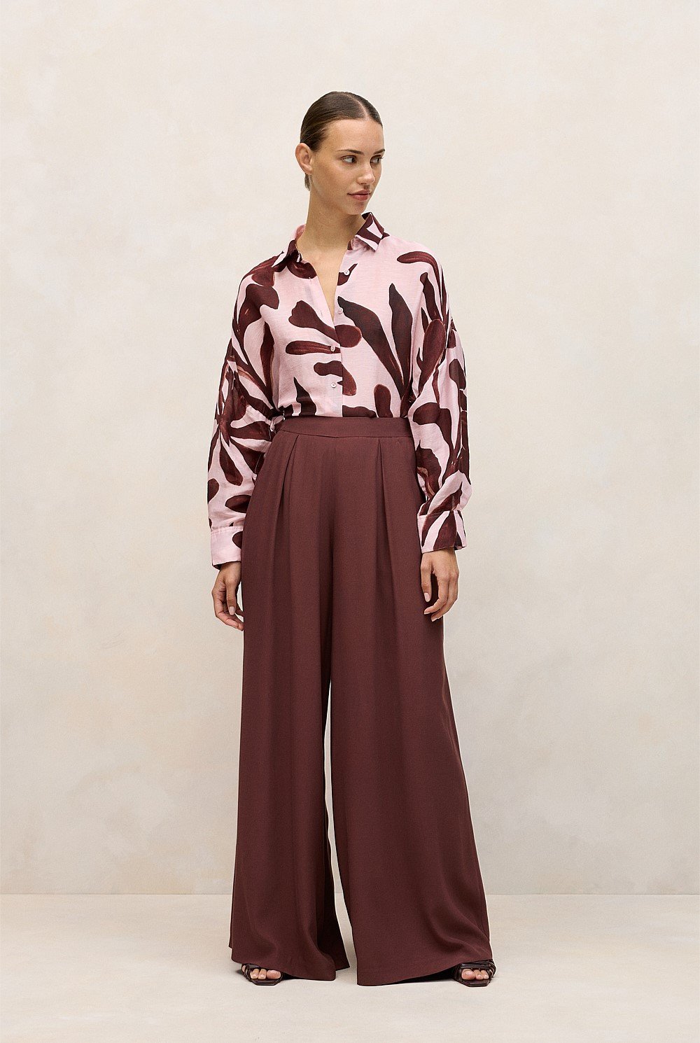 Pleat Detail Palazzo Pant