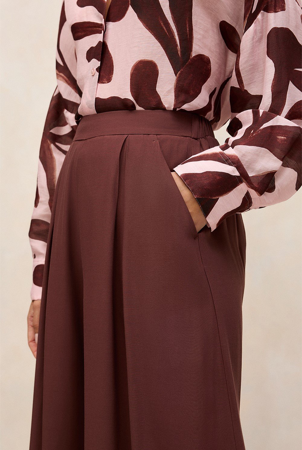 Pleat Detail Palazzo Pant