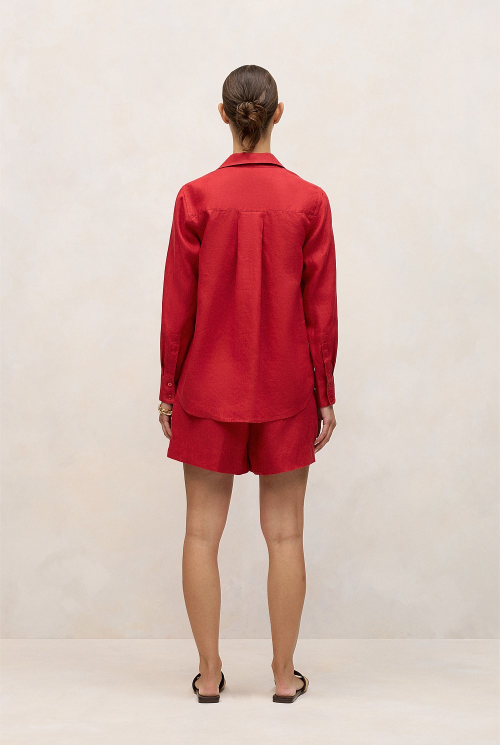 Linen Pocket Detail Long Sleeve Shirt