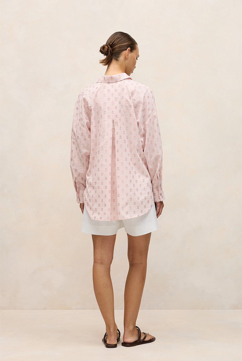 Cotton Blend Textured Spot Shirt