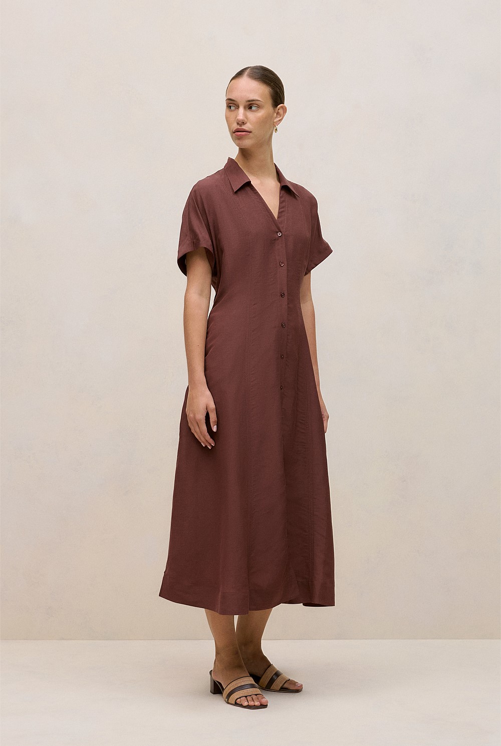 Soft Seam Detail Shirt Dress