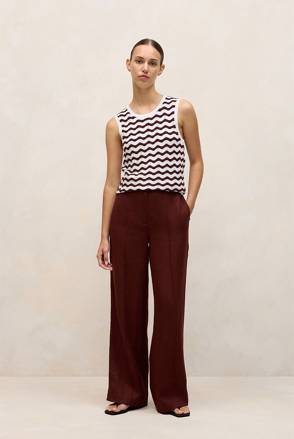 Linen Pintucked Pant