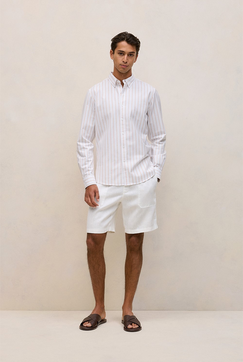 Regular Fit Yarn Dyed Stripe Oxford Shirt