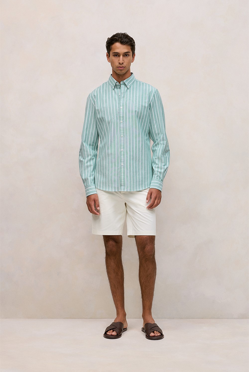 Regular Fit Yarn Dyed Stripe Oxford Shirt