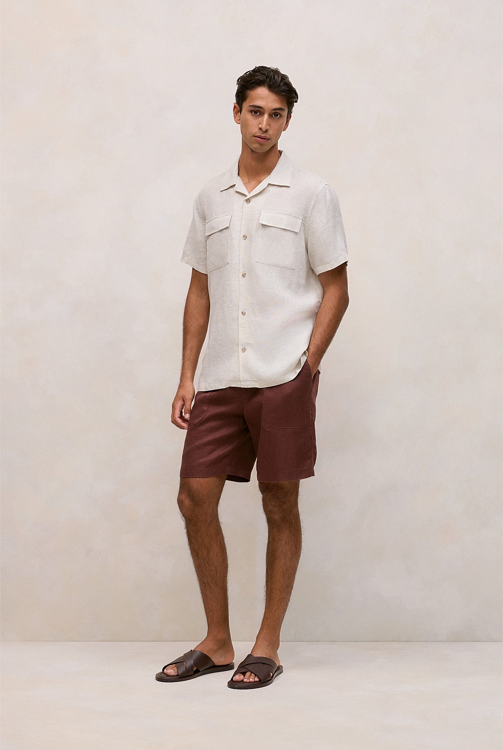 Linen Pocket Detail Short Sleeve Shirt