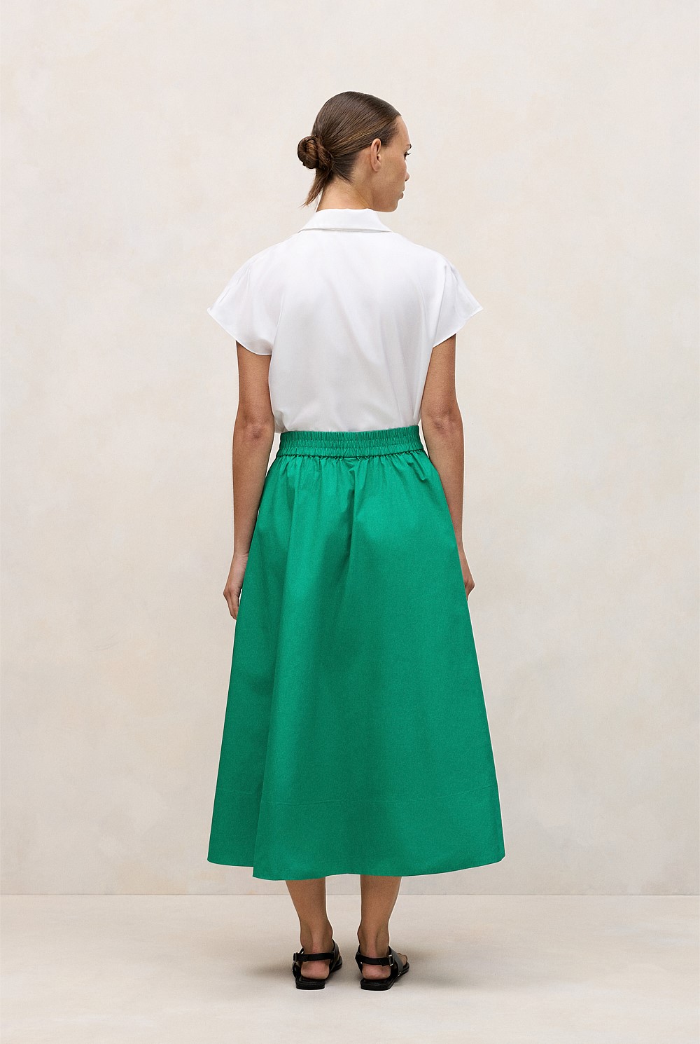 Cotton Poplin Pull On Skirt