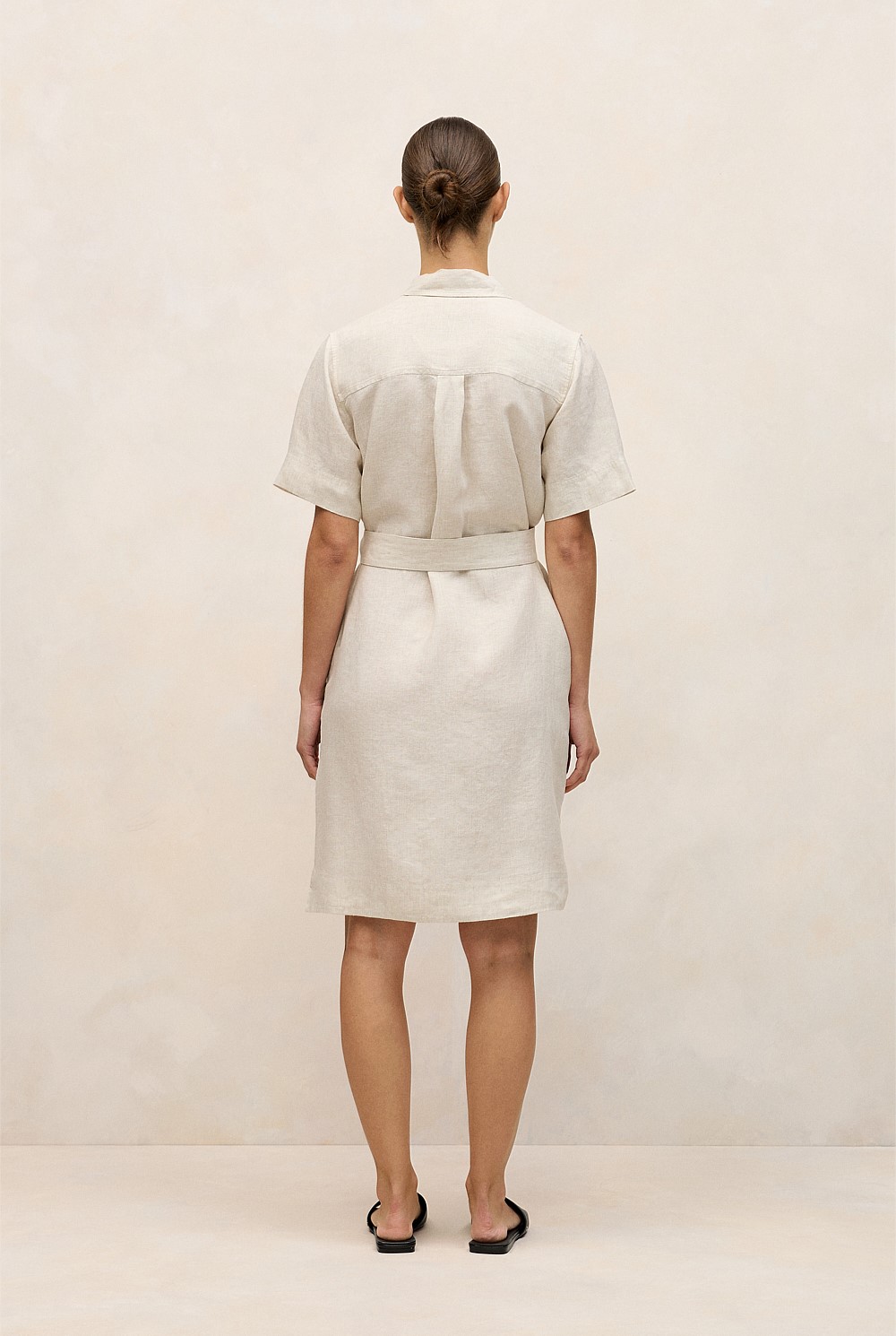 Linen Pocket Detail Shirt Dress