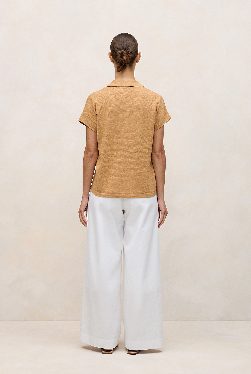 Linen Cotton Relaxed Knit Polo