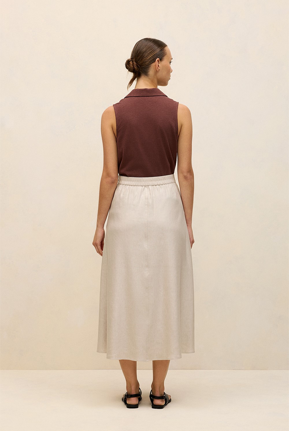 Yarn Dyed Linen Blend Skirt