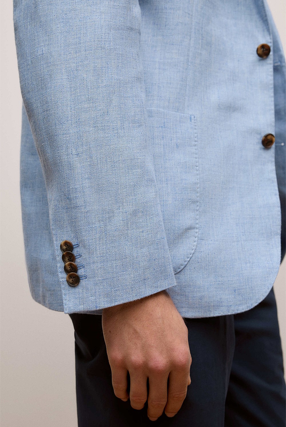 Regular Fit Yarn Dyed Linen Blazer