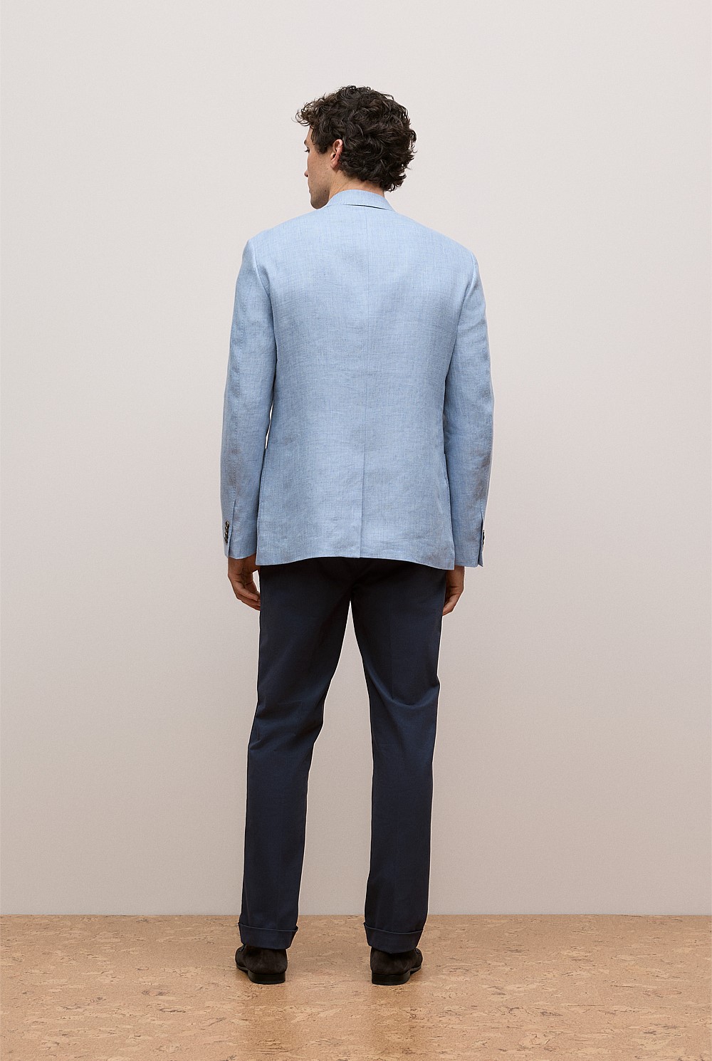 Regular Fit Yarn Dyed Linen Blazer