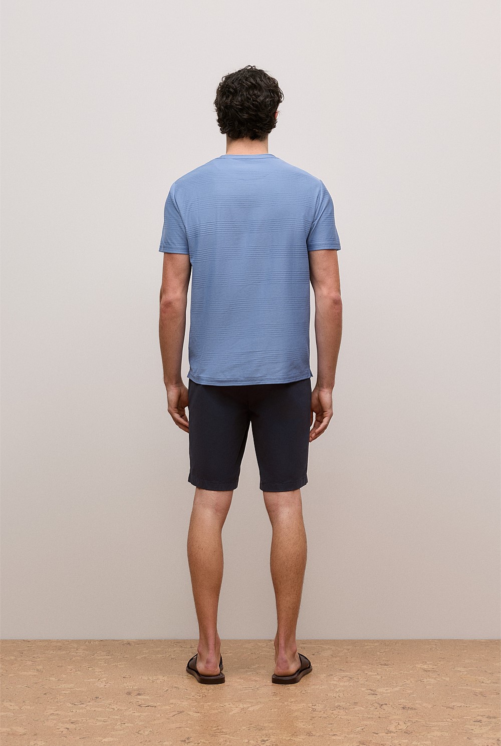 Cotton Jacquard Stripe T-shirt