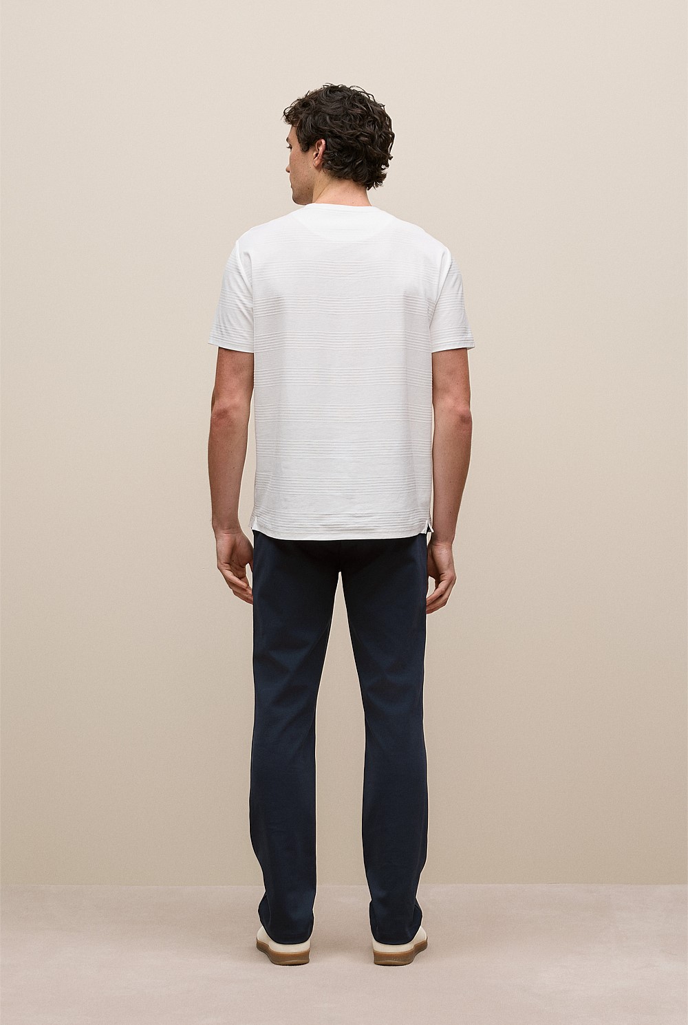 Cotton Jacquard Stripe T-shirt