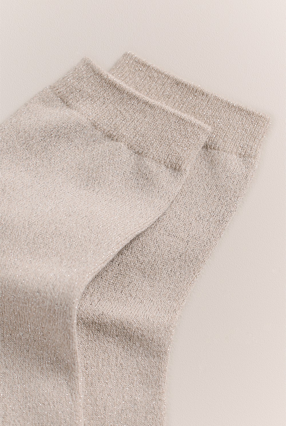 Metallic Rib Crew Sock
