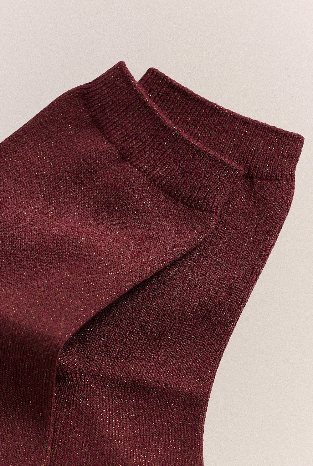 Metallic Rib Crew Sock