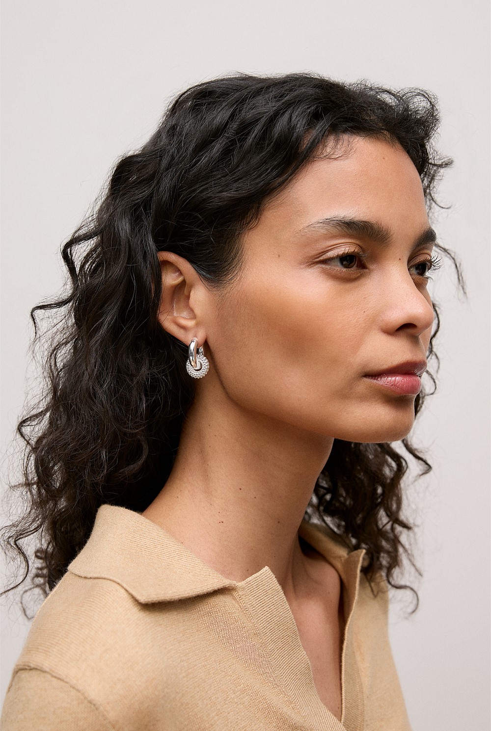Rava Drop Hoop Earrings