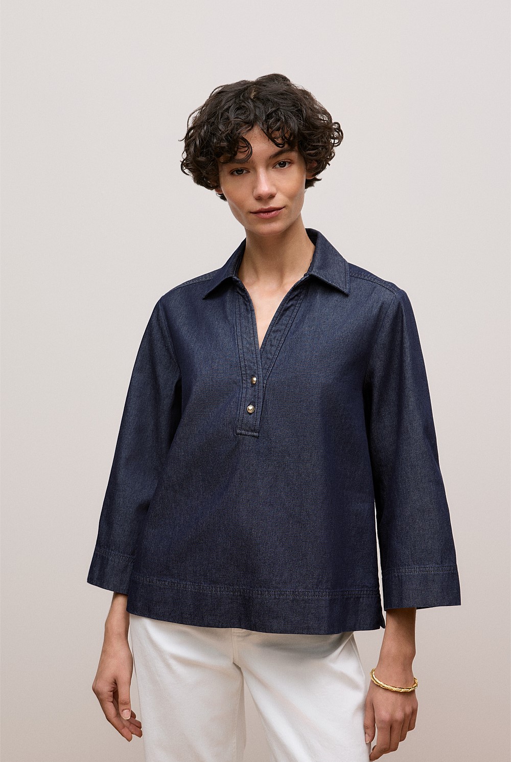 Denim Popover Shirt