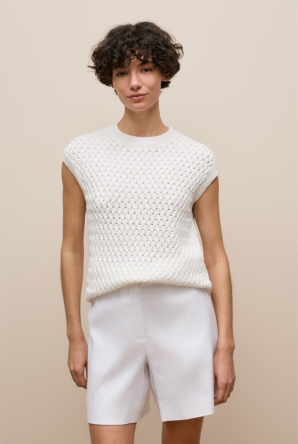 Cotton Knit Sleeveless Tunic