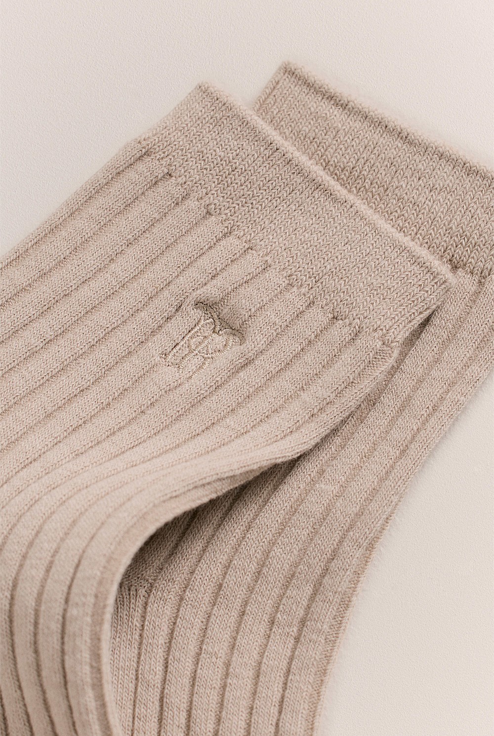 Monogram Rib Crew Sock