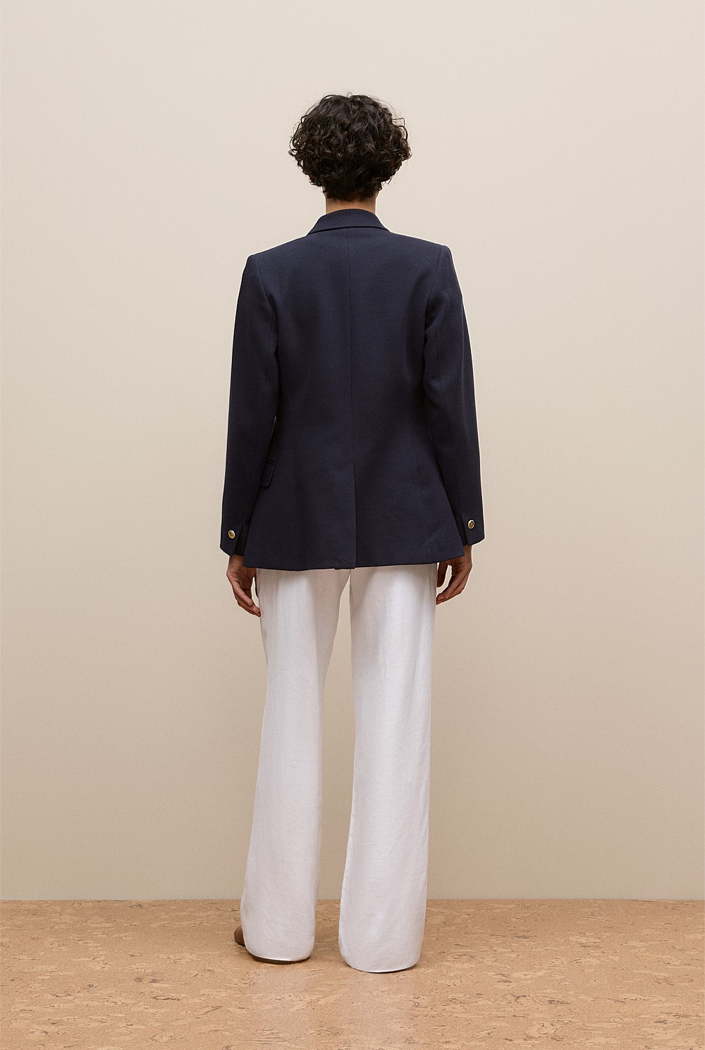 Pique Blend Double Breasted Blazer