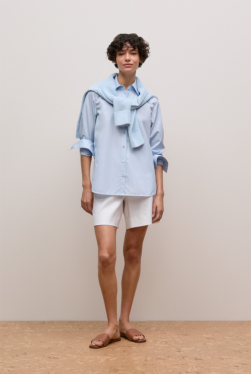 Cotton Poplin Long Sleeve Shirt