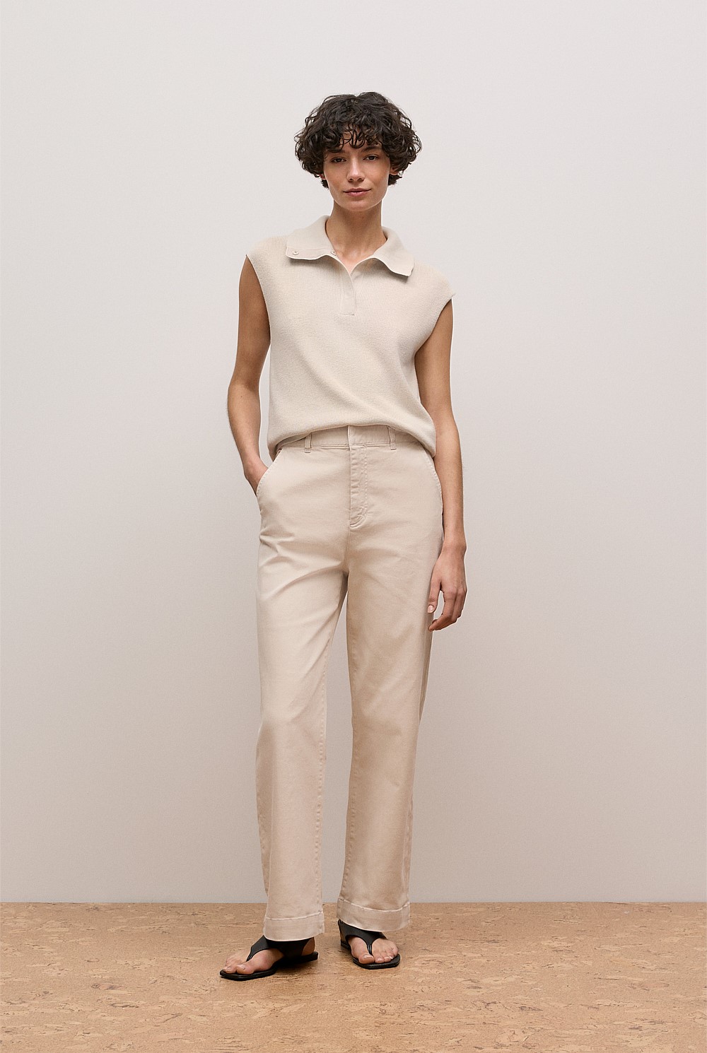 Garment Dyed Denim Tailored Pant