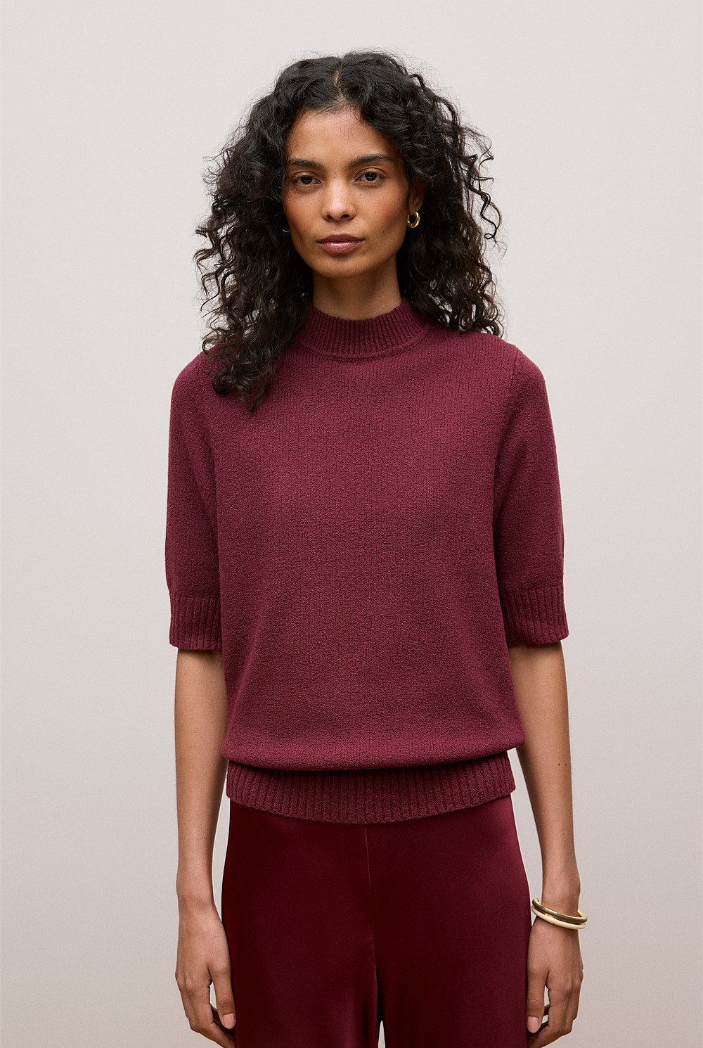 Boucle Mock Neck