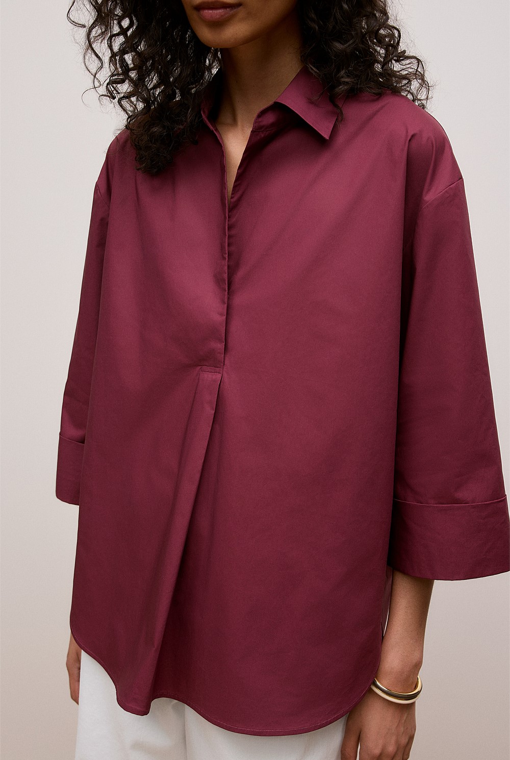 Cotton Poplin Half Sleeve Shirt
