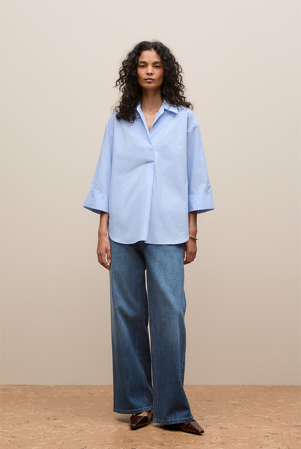 Yarn Dyed Cotton Poplin Half Sleeve Shirt