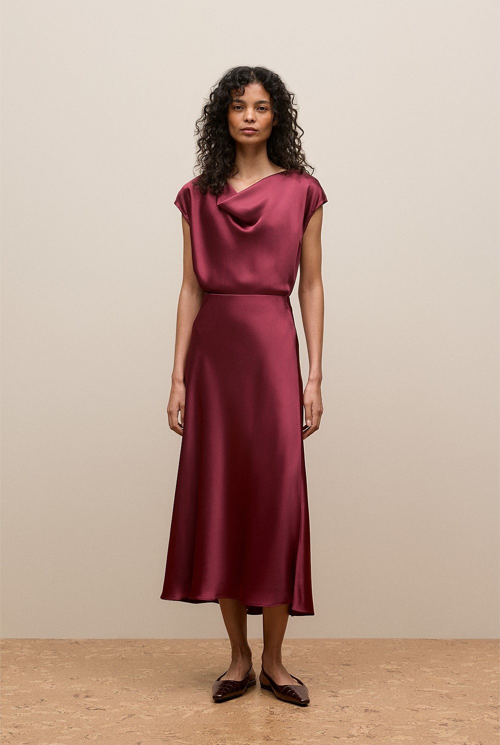 Satin Bias Cut Skirt