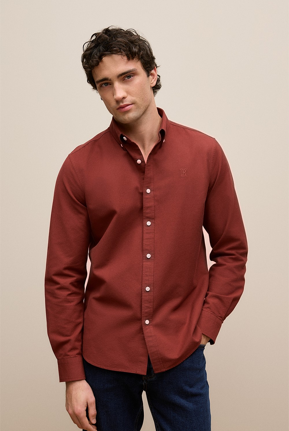Regular Fit Monogram Oxford Shirt