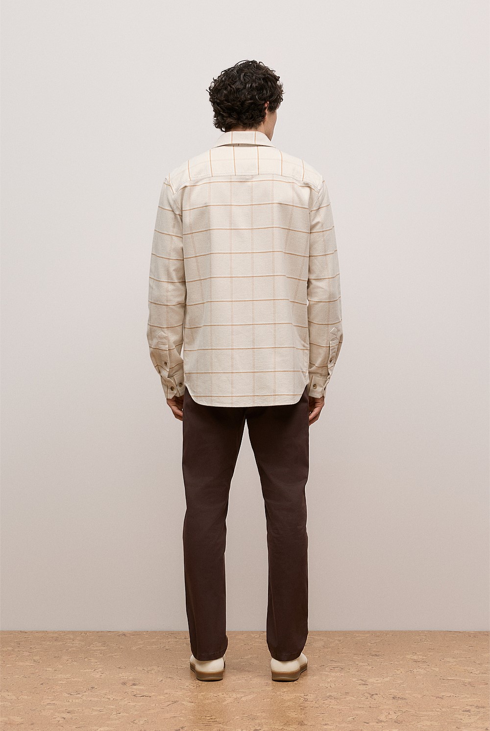 Brushed Cotton Windowpane Overshirt