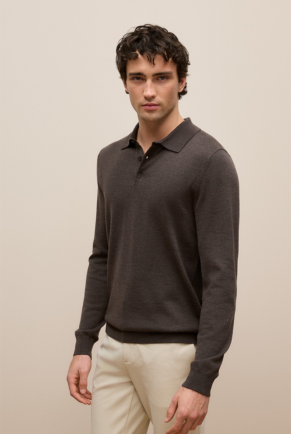 Merino Long Sleeve Polo