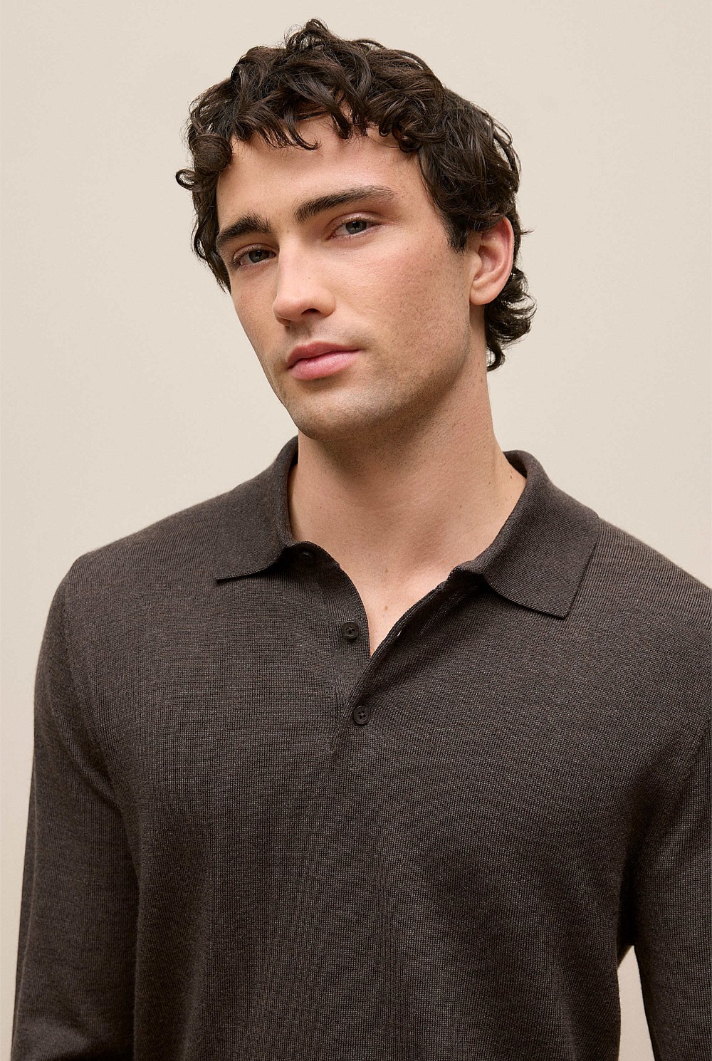 Merino Long Sleeve Polo