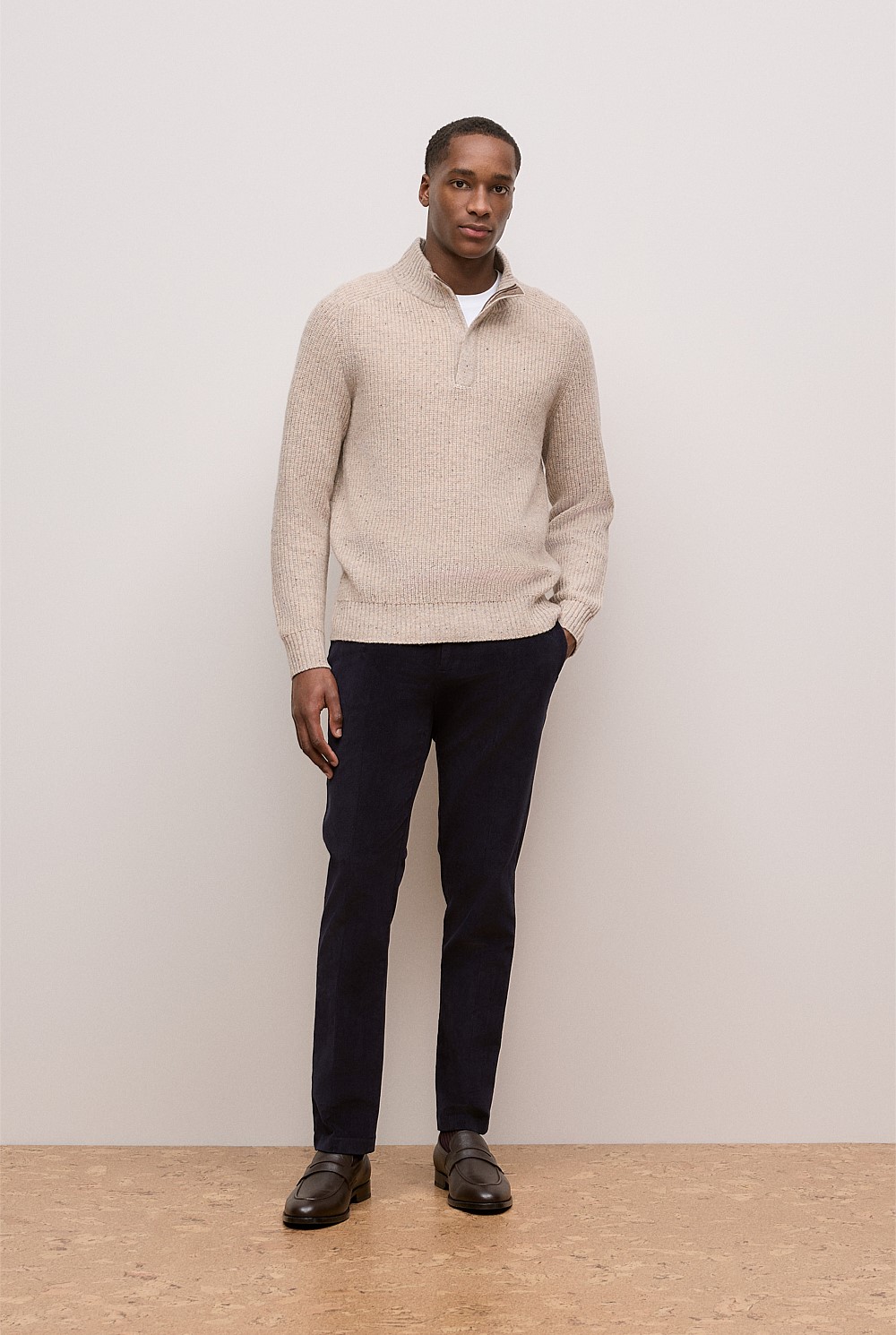 Merino Nep Half Zip Pullover
